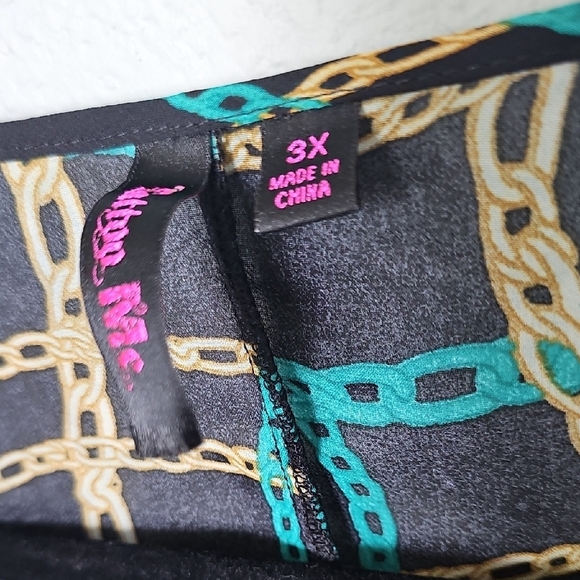 Tattoo Me NWT Size 3X Nautical Sleeveless Black Blouse with Gold Chain Pattern - Picture 3 of 6